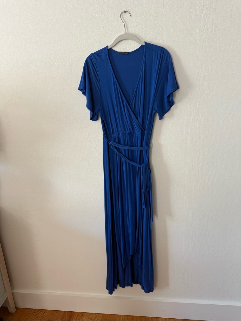 West Kei Blue faux Wrap Maxi Dress